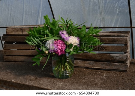 Peonies in a glass vase7