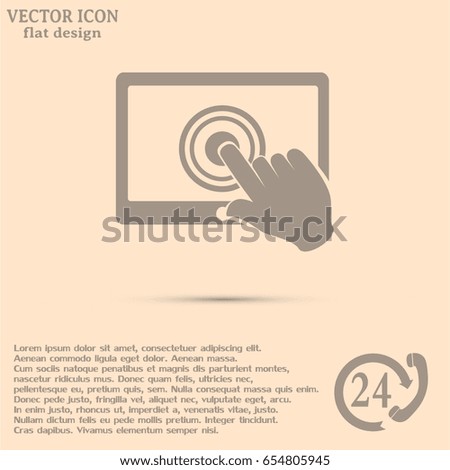 Vector icon tablet touch screen icon concept