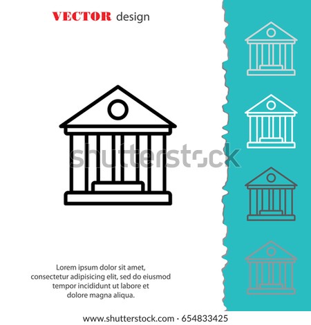 Web line icon. Classical building with columns (University icon, bank icon)