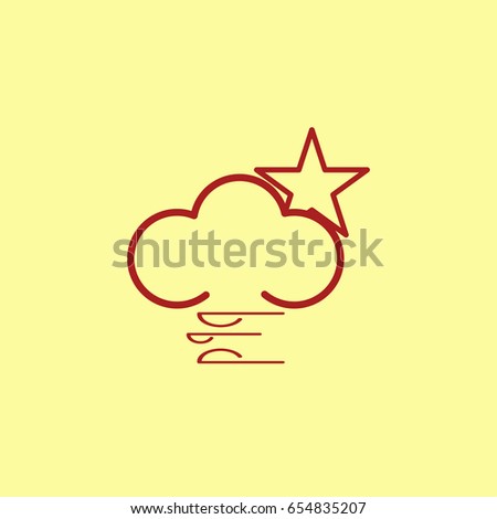 Wind cloud sun icon vector