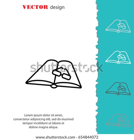 Web line icon. Glasses and book