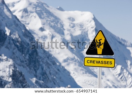 Danger crevasses sign