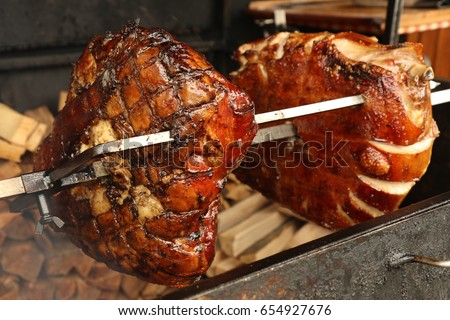  Pork Roast, traditional barbecue in Prague