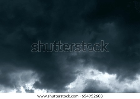 Dark and Dramatic Storm Clouds , Background of dark clouds before a thunder-storm , rain cloud