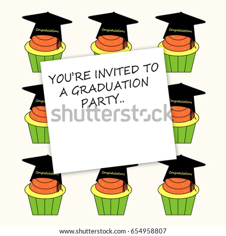 Graduation Cupcakes - graduation party invitation