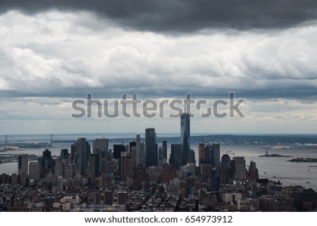 View of a storm above Manhattan