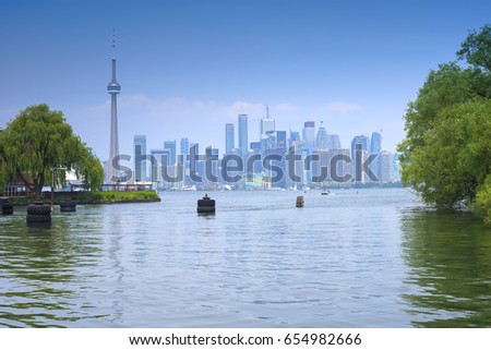 City View on Downtown of Toronto from Toronto Islands, Toronto, Ontario, Canada