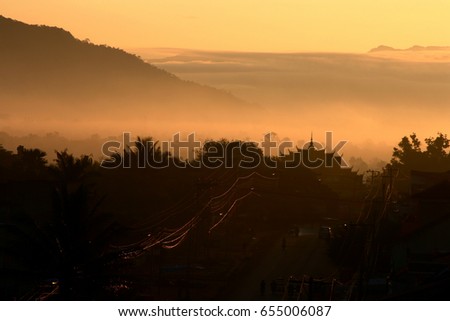 Landscape morning in Pakse, Laos