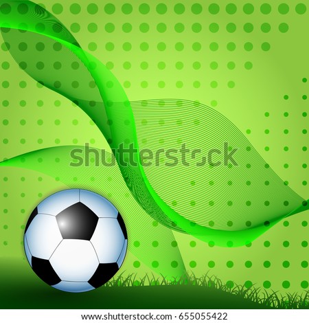 Vector background with soccer ball in the grass