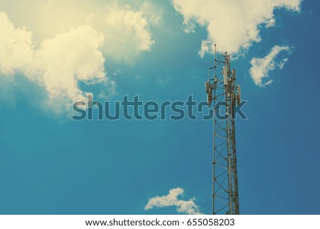 Antenna on sky background
