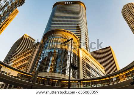 Office building at sunset - Downtown Houston