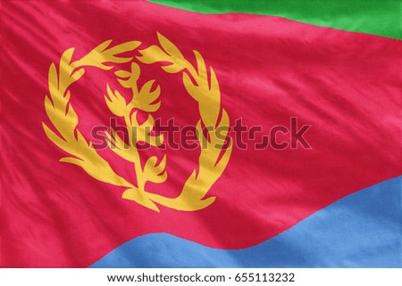 Eritrea flag of full frame close-up