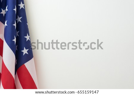 American flag border on white background Royalty-Free Stock Photo #655159147