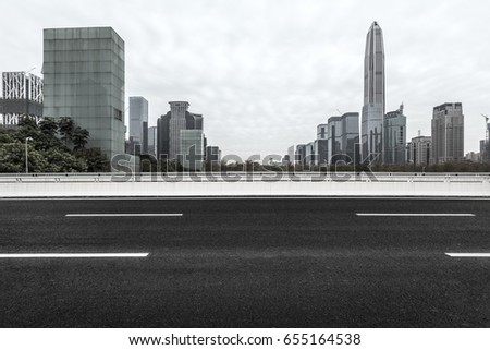 Empty downtown street intersection,shot in Shanghai,China.