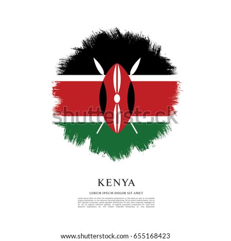 Flag of Kenya, brush stroke background