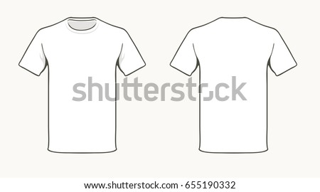 Blank white T-shirt template.  Royalty-Free Stock Photo #655190332