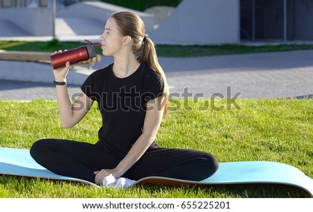young girl engaged in fitness outdoors