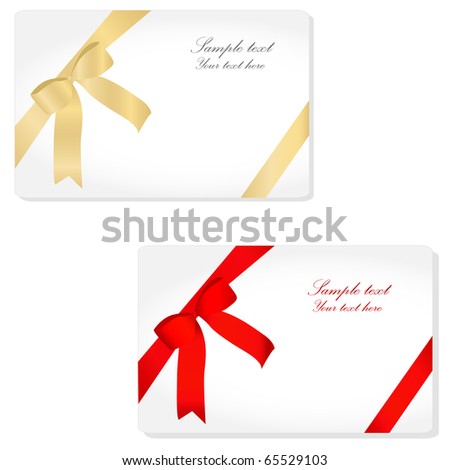 2 cards with ribbons. Vector.