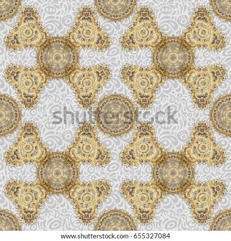 Beautiful artdeco template with elements in gold gradient. Art deco style, trendy vintage design element. Golden abstract geometric seamless pattern. Vector gold grill on a gray background.
