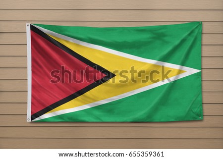 Guyana Flag hanging on a wall
