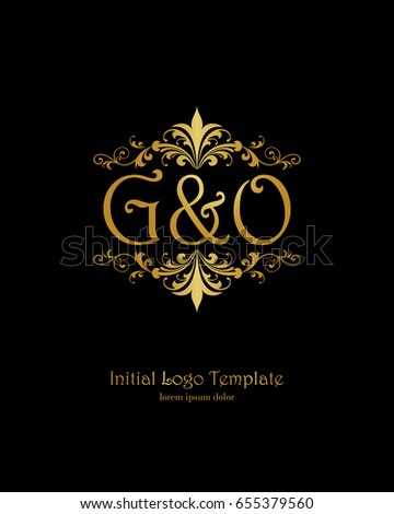 G & O initial wedding logo template vector