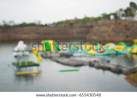 Blurred water park on holiday