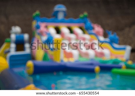 Blurred water park on holiday