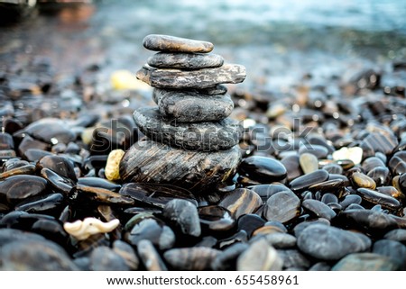 Black stones overlay at Lipe island Thailand