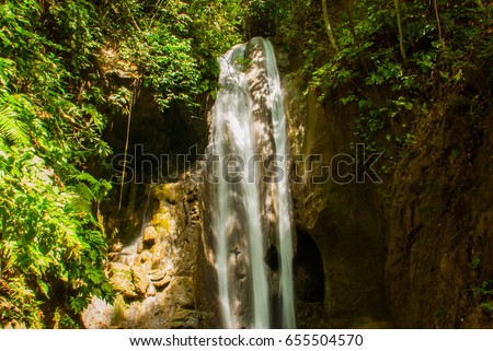 Breathtaking waterfall in the national Park, Philippines. Sebu