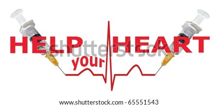 Message of a poster for a healthy heart. Isolated on white background