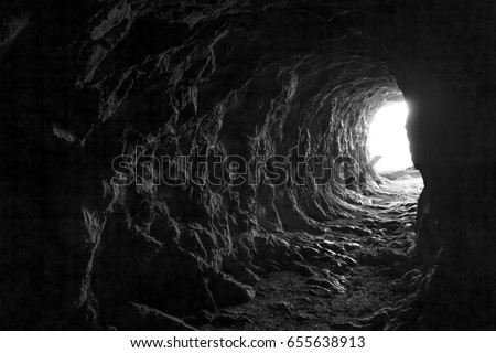 the stone cave inside Royalty-Free Stock Photo #655638913