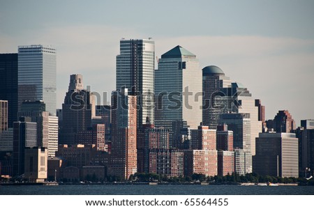 photo new york city skyline, downtown nyc, usa