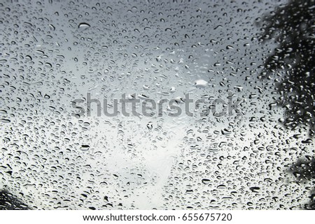 Water drop on glass mirror background