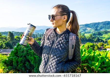 Tourist on the tea plantations
