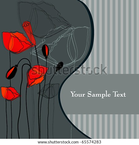 Vector beautiful poppies background illustration