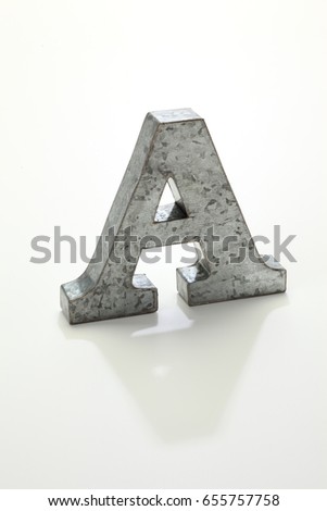 iron letter A isolated on white
