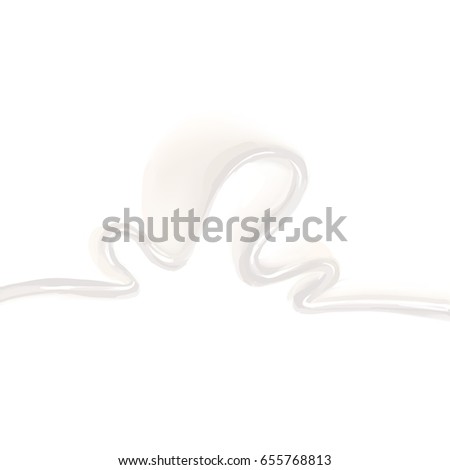 the milk flowing, in motion, splashing milk isolated vector