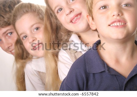 children in a line - cut