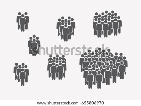 People Icon set in trendy flat style isolated on light background. Crowd signs. Person symbol for your infographics web site design, logo, app, UI. Vector illustration, EPS10.