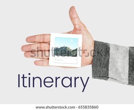 Hand holding network graphic overlay banner