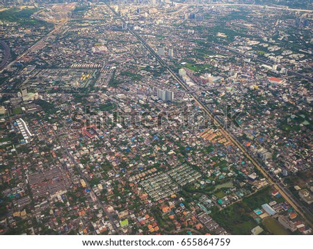 Aerial view of bangkok in thailand