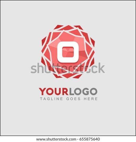 0 letter creative logo,Rose Flower Red vector illustration, beauty and fashion brand identity