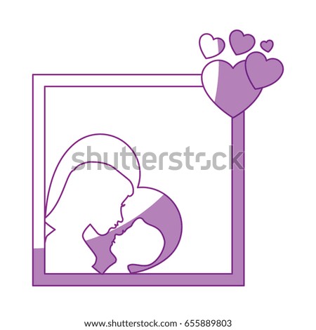 Mom with baby silhouette