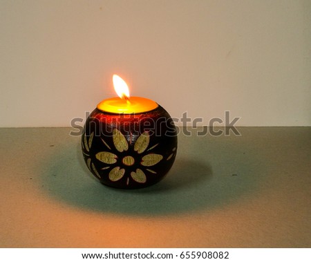 Yellow candle ,Candle holder