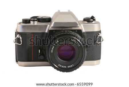 Camera isolated, front view