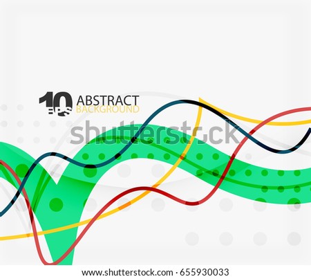 Vector wave lines abstract background, colorful modern geometric template
