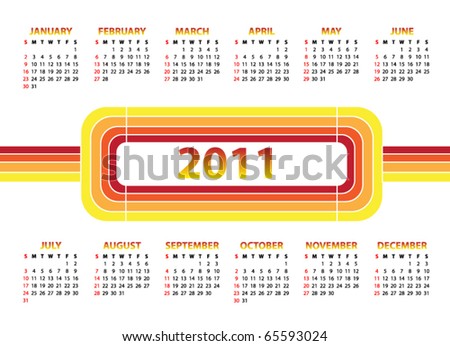 Vector calendar for 2011