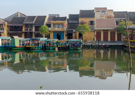 Vietnam’s fishing boats and ancient city of Hoi An 2017.