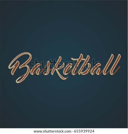 'Basketball' leather sign, vector illustration