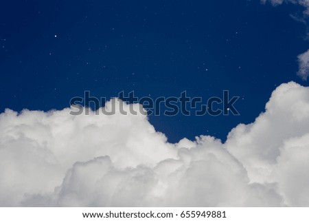 Starry Night With Cloud. Romantic concept.